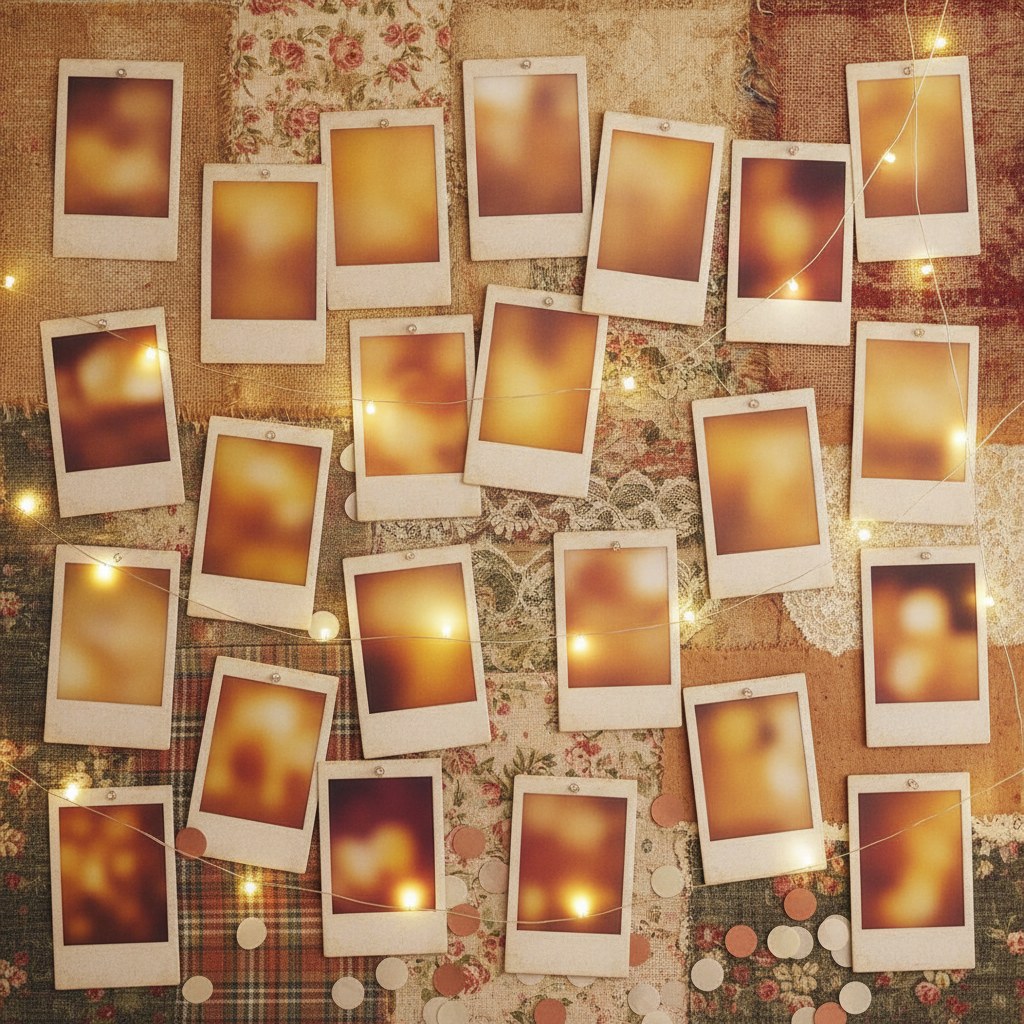 Fotoğraflı polaroid anı duvarı kutlama panosu